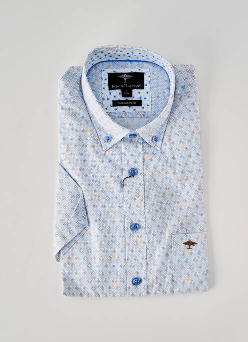 Chemise manches courtes imprimé fantaisie bleu FYNCH-HATTON homme