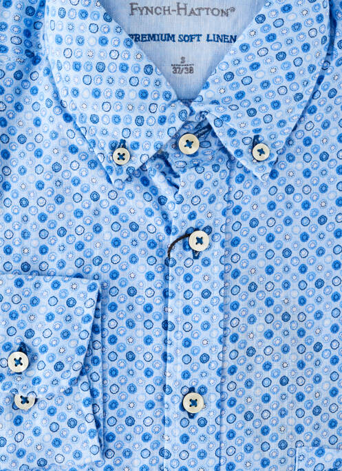 Chemise manches longues imprimé fantaisie bleu FYNCH-HATTON homme