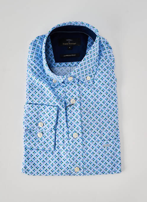 Chemise manches longues imprimé fantaisie bleu FYNCH-HATTON homme