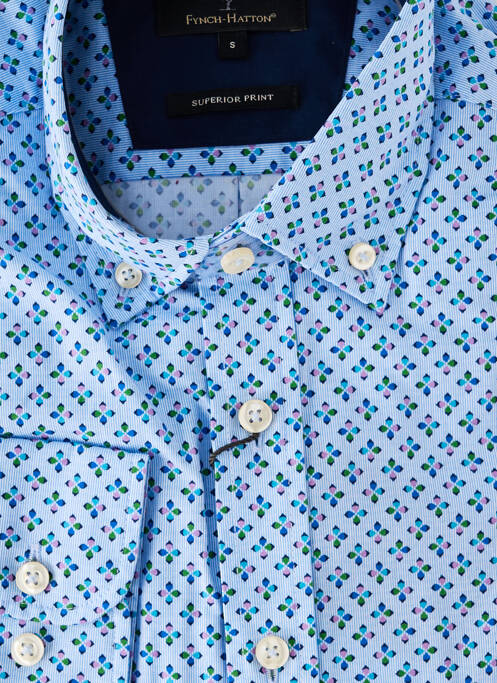 Chemise manches longues imprimé fantaisie bleu FYNCH-HATTON homme