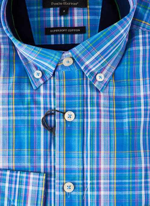 Chemise manches longues coupe droite bleu FYNCH-HATTON homme