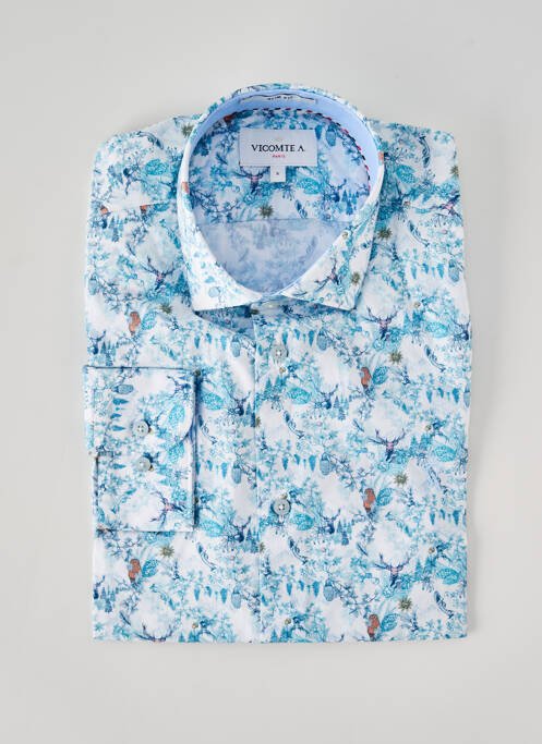 Chemise manches longues bleu VICOMTEA homme