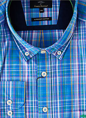 Chemise manches longues coupe droite bleu FYNCH-HATTON homme