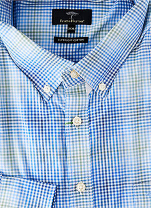 Chemise manches longues coupe droite bleu FYNCH-HATTON homme