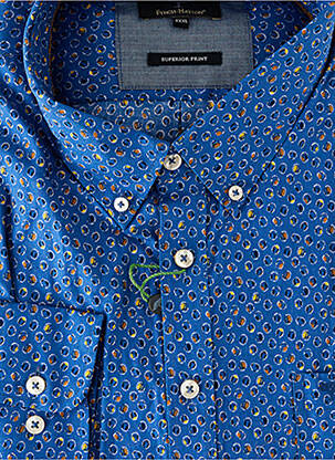 Chemise manches longues imprimé fantaisie bleu FYNCH-HATTON homme
