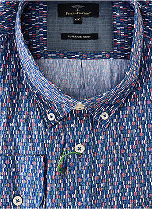 Chemise manches longues imprimé fantaisie bleu FYNCH-HATTON homme
