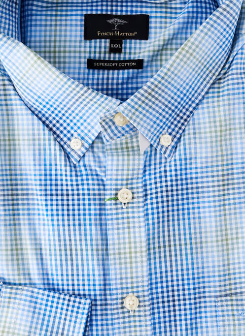 Chemise manches longues coupe droite bleu FYNCH-HATTON homme