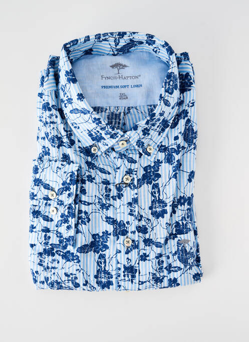 Chemise manches longues imprimé fantaisie bleu FYNCH-HATTON homme