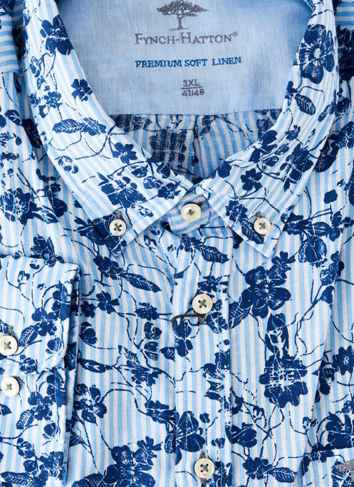 Chemise manches longues imprimé fantaisie bleu FYNCH-HATTON homme