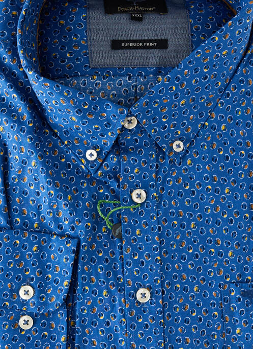 Chemise manches longues imprimé fantaisie bleu FYNCH-HATTON homme
