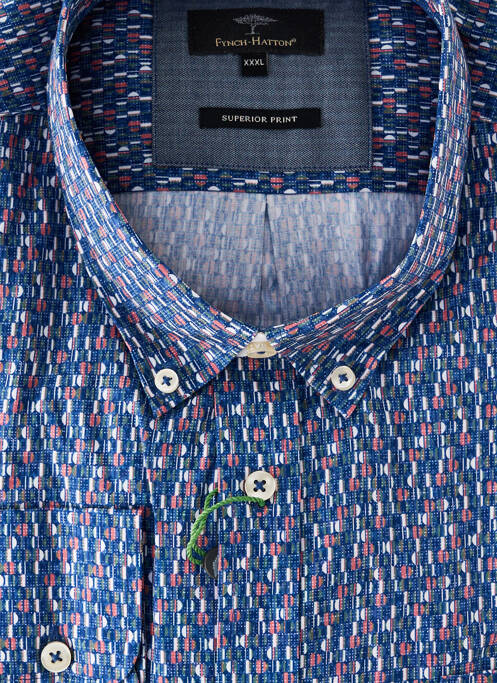 Chemise manches longues imprimé fantaisie bleu FYNCH-HATTON homme