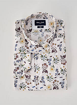Chemise manches longues imprimé fantaisie blanc EDEN PARK homme