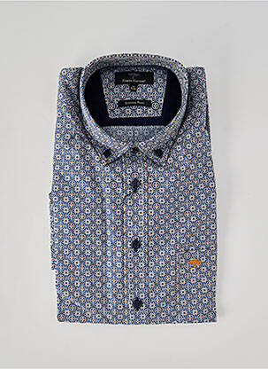 Chemise manches longues imprimé fantaisie bleu FYNCH-HATTON homme