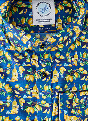 Chemise manches longues imprimé fantaisie bleu A FISH NAMED FRED homme