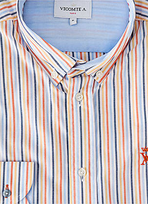 Chemise manches longues coupe droite blanc VICOMTEA homme