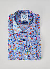 Chemise manches longues imprimé fantaisie bleu A FISH NAMED FRED homme