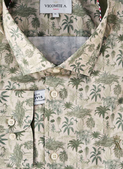 Chemise manches longues beige VICOMTEA homme