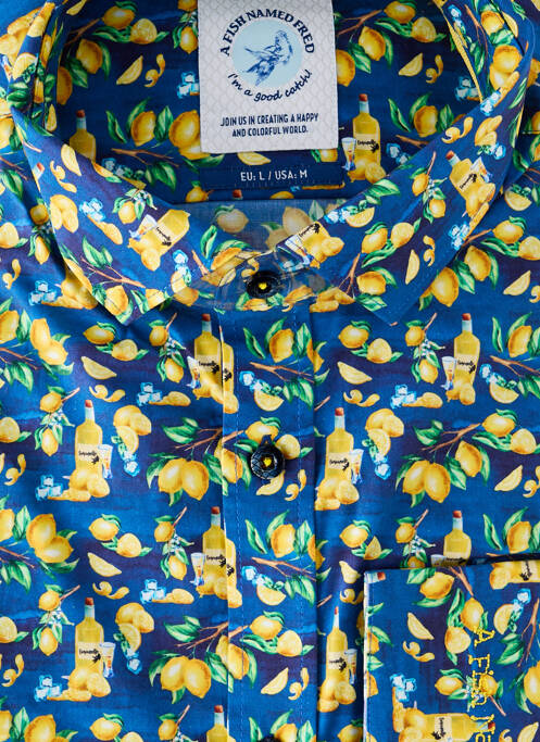 Chemise manches longues bleu A FISH NAMED FRED homme