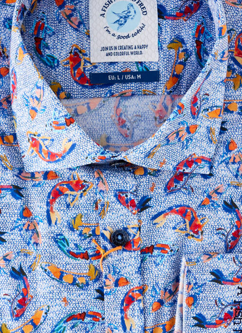 Chemise manches longues bleu A FISH NAMED FRED homme