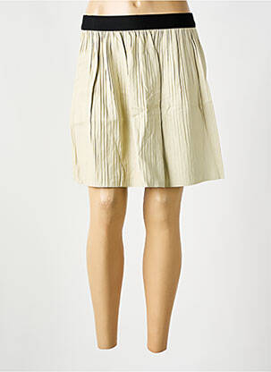 Jupe courte coupe droite beige LUCY & CO femme