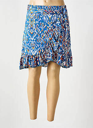 Jupe courte coupe droite bleu IN APRIL 1986 femme
