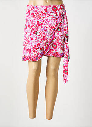 Jupe courte coupe droite rose CERISE BLUE femme