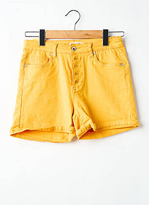 Short tissage denim taille haute jaune NINA CARTER femme