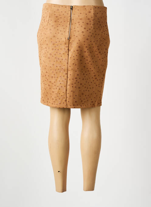 Jupe mi-longue marron DROLE DE COPINE pour femme