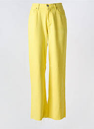 Jeans coupe large stretch taille haute jaune PIECES femme