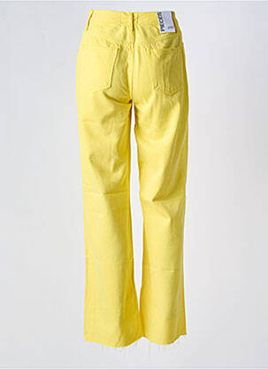 Jeans coupe large stretch taille haute jaune PIECES femme