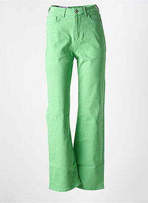Jeans coupe large stretch taille haute vert PIECES femme