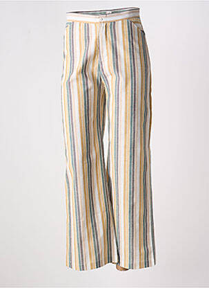 Pantalon large fermeture zippée sous rabat boutonné taille haute beige MOLLY BRACKEN femme