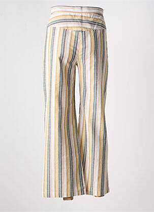 Pantalon large fermeture zippée sous rabat boutonné taille haute beige MOLLY BRACKEN femme