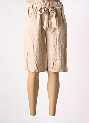 Bermuda taille élastique taille normale beige FOR HER PARIS femme