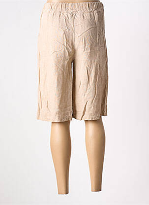 Bermuda taille élastique taille normale beige FOR HER PARIS femme