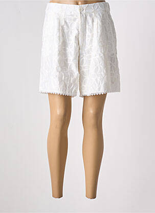 Short fermeture zippée sous rabat boutonné blanc EXQUISS'S femme