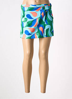 Jupe short taille élastique bleu COPPEROSE femme