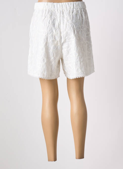 Short fermeture zippée sous rabat boutonné blanc EXQUISS'S femme