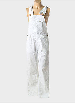 Salopette coupe droite fines bretelles blanc NINA CARTER femme