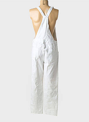 Salopette coupe droite fines bretelles blanc NINA CARTER femme