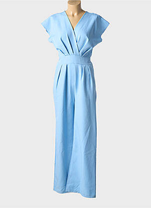 Combi-pantalon coupe fluide manches courtes bleu NEW COLLECTION femme