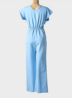 Combi-pantalon coupe fluide manches courtes bleu NEW COLLECTION femme