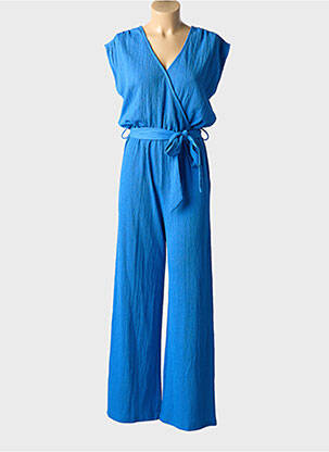 Combi-pantalon coupe fluide manches courtes bleu MOLLY BRACKEN femme