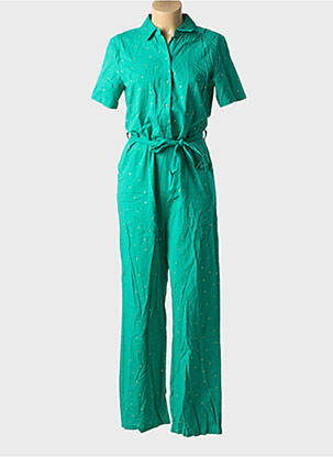 Combi-pantalon fermeture boutonnée sur le devant manches courtes vert PIECES femme