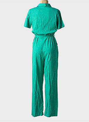 Combi-pantalon fermeture boutonnée sur le devant manches courtes vert PIECES femme