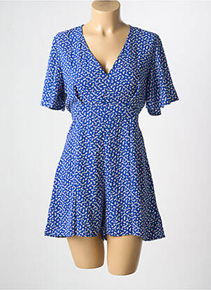 Combishort coupe fluide manches courtes bleu IN APRIL 1986 femme