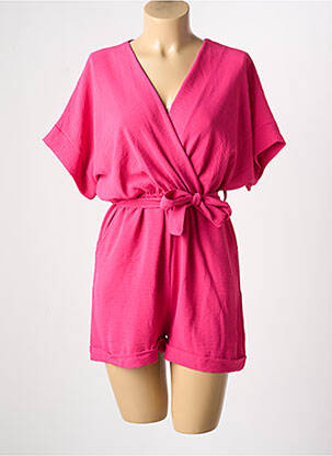 Combishort coupe fluide manches courtes rose NEW COLLECTION femme