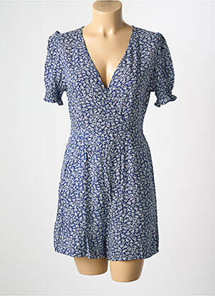 Combishort coupe fluide manches courtes bleu COPPEROSE femme