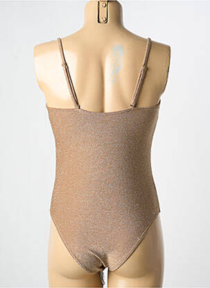 Maillot de bain 1 pièce bretelles élastiquées or MOLLY BRACKEN femme
