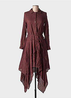 Robe longue manches longues manches longues violet SEMIOLOGY femme